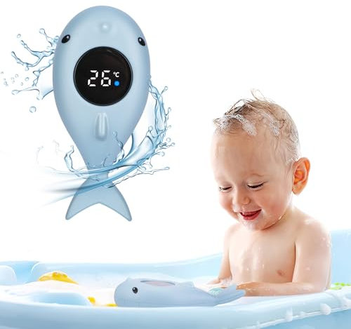 Termómetro de baño para bebé, termómetro de baño con función de advertencia de temperatura de luz LED, termómetro de bañera con pantalla táctil de alta definición, adecuado para bañera infantil,