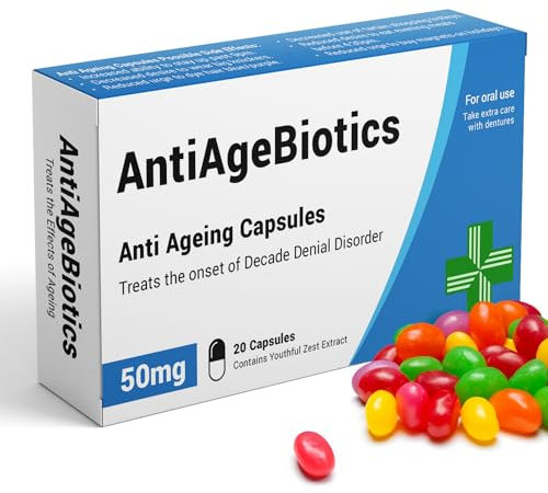 AntiAgeBiotics - Funny Gifts for Women, Joke Pill Box, Birthday Gifts for Mum, 30th, 40th, 50th Birthday Gifts for Women