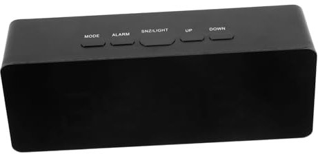 GOOHOCHY Réveil Électronique LED à Affichage Miroir Horloge Numérique De Bureau pour Chambre Fonction Double Alarme Décoration Moderne avec Lumière Bleue