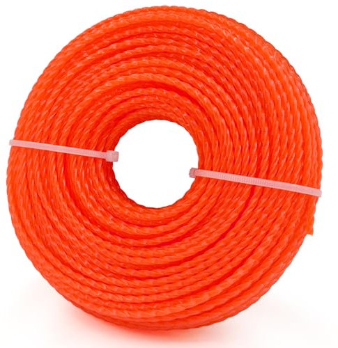 Akouly Bobine de Fil en Nylon pour débroussailleuse 100m diamètre de 2,4 mm Fil pour Coupe-Bordures, Orange