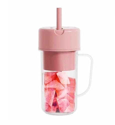 Stock Lider-Recargable Portátil Jugo Taza Con De Paja, Casa Mini Fruta Licuadora Adecuado Para Viajar Con Exterior Usar (Rosa)