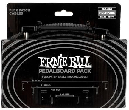 Ernie Ball Flex Patch Cables Pedalboard Multi-Pack - Black