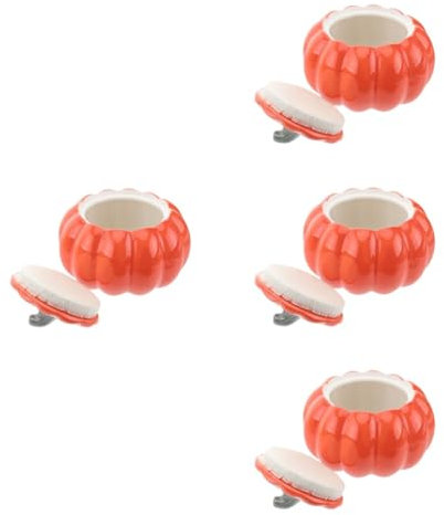 Ciieeo 4 Piezas Copa de calabaza tazones de calabaza para sopa cuenco para hornear boles cocina trifle bowl tazón para cocinar utensilios de cocina para el hogar cerámica