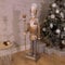 Marco Paul 120cm Gold Nutcracker Soldier Statue with LED Lights - Battery Operated Hand-Painted Christmas Decor - Metal InLit Indoor Nutcracker Ornaments for Christmas Decorations