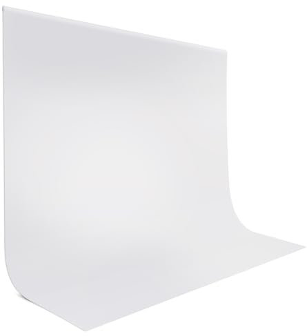 JEBUTU Fotohintergrund Weiß, 3x3m (9,8x9,8ft) Foto Hintergrund, Großer Faltbare Fotografie Hintergrund Weiß Waschbares Polyester für Photo Video Studio, Fernsehen, Zoom, YouTube