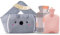 CUEMOON Wärmflaschengürtel,120cm Extra Langer Koala Wärmflasche aus Gummi mit weichem Taillen-Bezug, 3er Tragbare Wärmeflasche-Gürtel