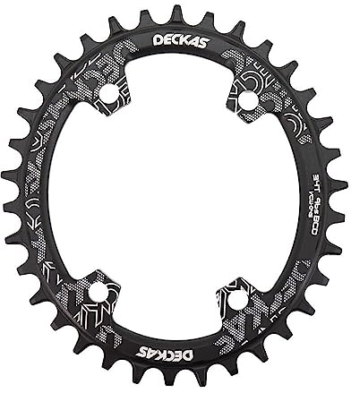 HESHUWEN Platos para Bicicletas Plato Ovalado 32T 34T 36T 38 Dientes 96 BCD Bicicleta de Ciclismo Rueda Dentada Placa Dentada 96bcd Plato Ovalado 32 MTB(34T,Noir)