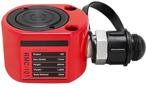 10T Low Profile Hydraulic Jack Porta Power Kit, Mini Hydraulic Cylinder Stroke 11mm, CP-180 Hydraulic Hand Pump, 700kg/cm²(10000psi)(Only cylinder)