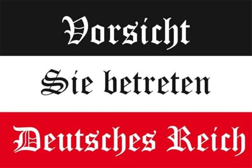 2 x Aufkleber Flagge Vorsicht - Sie betreten Deutsches Reich 8 x 5 cm Sticker Carsticker Autoaufkleber Flagge Fahne