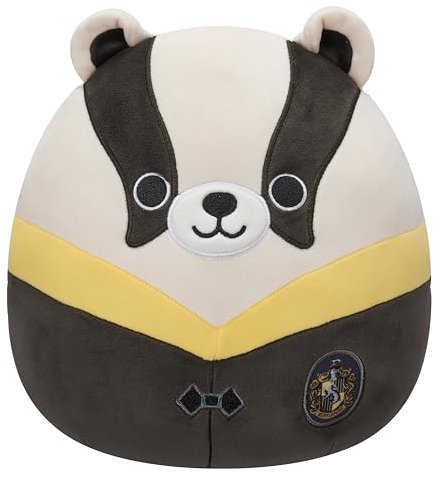 Squishmallows SQWB00324 - Harry Potter Hufflepuff Dachs in Hogwarts Robe 25 cm, offizielles Jazwares Plüsch, superweiches Kuscheltier