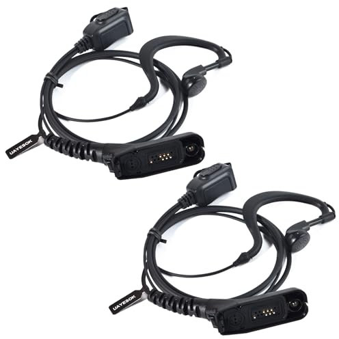 UAYESOK Cuffie radio walkie talkie con microfono PPT, a forma di G, per Motorola Multi-Pin DP3400 DP3401 DP3600 DP3600 DP3601 DP4400 DP4400E DP4401 APX4000 Radio (2 pezzi)