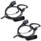 UAYESOK Auriculares de radio Walkie Talkie con micrófono PPT, en forma de G, para Motorola Multi-Pin DP3400 DP3401 DP3600 DP3601 DP4400 DP4400E DP4401 APX4000 (2 unidades)