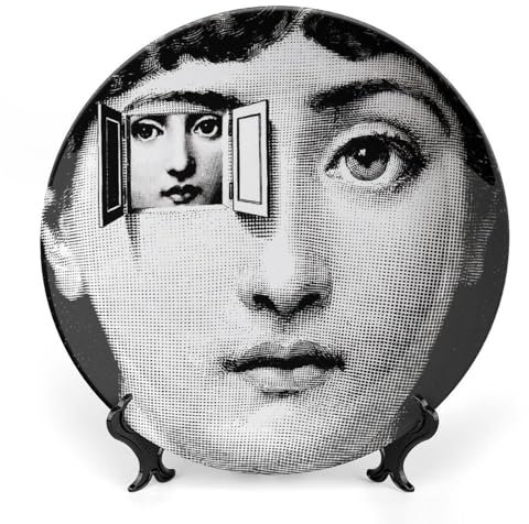 XYTDM Piatto Lina Cavalieri, Piatto Decorativo Da Parete, Decorazione Da Appendere Alla Parete Con Piastra Facciale Misteriosa, Staffa Inclusa E Gancio A Molla Specialestyle-10,8inch