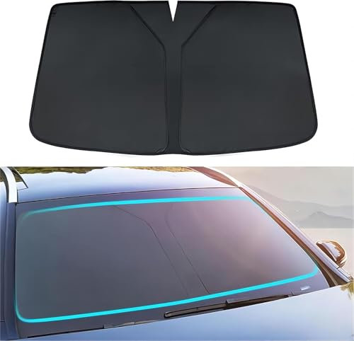 Parasol Coche Delantero para Volvo XC60/XC60 Recharge, Parasol Auto Parabrisas Anti-Ultravioleta Plegable Accesorios para Auto,A Black
