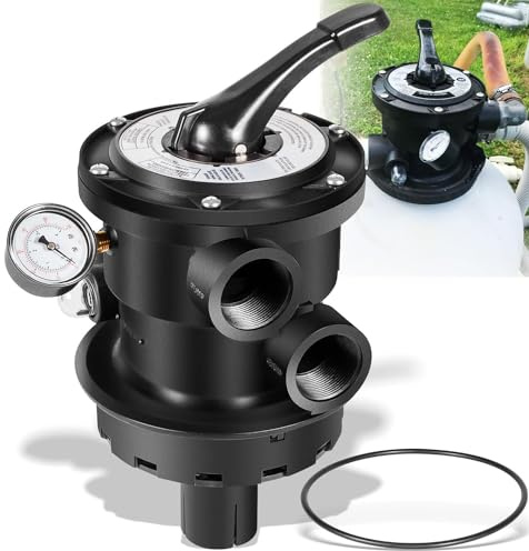 Remplacement pour la vanne multivoies VariFlo XL de Hayward SP0714T, montage supérieur, compatible avec filtre à sable pour piscine hors sol Pro ou VL Series, tuyauterie de 3,8 cm, vanne de contrôle à