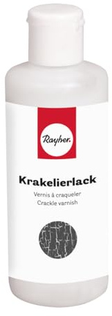 Rayher Krakelierlack, Flasche 80 ml, Krakelier-Medium, farblos, für antike Reißeffekte, Reißlack-Technik, für Vintage und Antikeffekte, Crackle Medium, 35099000