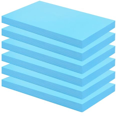 Fouvin 6 placas de espuma rígida, hechas a mano, material de modelado de espuma dura azul, placa de poliestireno para modelado de paisajes (20 mm)