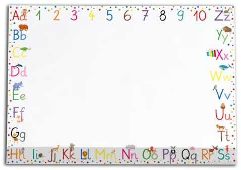 PuK Krämmer GmbH ABC Schreibtischunterlage Kinder Papier DIN A2 | 25 Blatt Block zum Malen, Schreiben und Kritzeln | (ABC | DIN A2 | mit Schutzleiste)