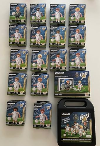 Playmobil DFB Stars - Euro 2024 Set 16 Verschiedene Spielfiguren + Torschuss-Set Manuel Neuer + Timo Werner + Sammelkoffer Fußball Nationalmannschaft Deutschland limitiert NEU