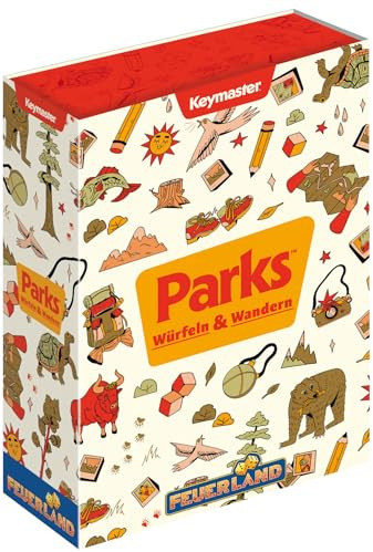 Feuerland: Parks Würfeln & Wandern - Roll & Write für 1-4 Pers. ab 10 Jahre | Familienspiel zu Wanderungen in US Nationalparks, mit Stiften und Logbuch für die Aufzeichnung der Erlebnisse