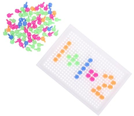 BESPORTBLE Nagelpuzzle Für Junge Mädchen Pilz-steckbretter Legespielzeug Stecktafel Aus Kunststoff DIY-steckpuzzle Pädagogisches Lernspielzeug Kreatives Kinderspielzeug