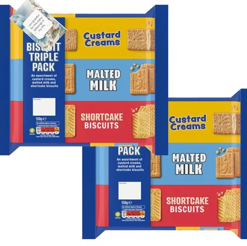 Biscuits Bundle With Custard Cream, Malted Milk & Shortcake Biscuits Varieties Snack (3 Pack) – By Oerich gift