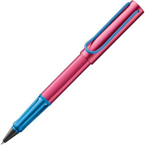 Lamy AL-star rollerskate Tintenroller in Strichbreite M | Lamy Tintenroller mit transparenten, ergonomischen Griff - Gehäuse aus Aluminium – mit Tintenrollermine LAMY M 63 in schwarz