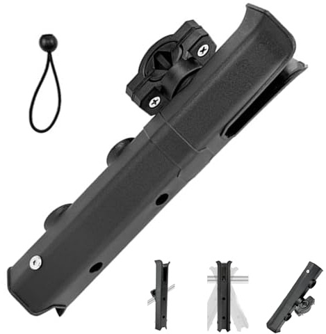 Grtheenumb Porta Canna da Pesca per Sedia, Bici, Porta Canna da Pesca Regolabile a 360° con Base di Montaggio, Corda Elastica e Accessori per binari con Diametro Esterno da 19 mm a 32 mm