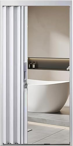 Puertas interiores de aluminio con cerradura para baño, puerta plegable 220 210 205 200 190 180 de alto, puerta de acordeón interior personalizada adecuada para cualquier tamaño de apertura, color