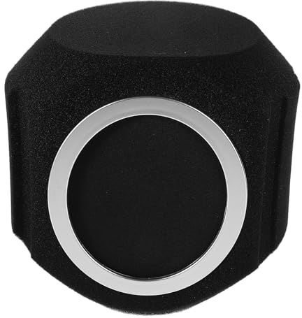 Scudo Isolamento Microfono Pieghevole in Spugna per Condensatore | Fori 9, 2cm 4, 5cm 6, 8cm, Riduzione Rumore, per Karaoke e Registrazione