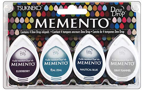Memento Dew Drop Dye Ink Pads 4/Pkg-Dolphin Play
