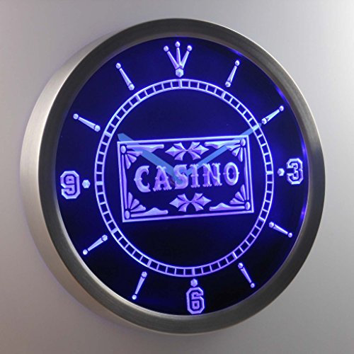 nc0358-b Casino Poker Game Room Bar Beer Neon Sign LED Wall Clock Uhr Leuchtuhr/Leuchtende Wanduhr
