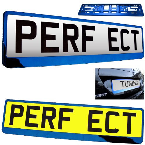 1x Car Registration License Number Plate Surround Holder Frame ALL STYLES (BLUE)