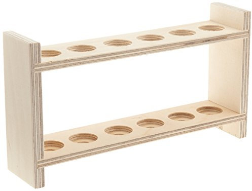neoLab Reagenzglasgestell Holz für 6 Gläser, Loch-Durchmesser 22 mm