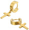JewelryWe Schmuck Creolen Kreuz, Edelstahl Klassisches Kruzifix Ohrringe Ohrstecker Ohrhänger Ohr-Piercing für Herren Damen, Gold