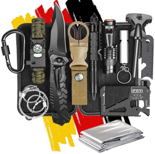 13-in-1 Survival Kits mit Paracord Armband, Nikolaus Geschenke für Männer Weihnachten, Adventskalender Füllung Männer 2024, Outdoor Camping Set Männergeschenke für Partner Bruder Freund Teenager