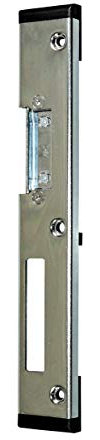 GU Secury Haustür Schließblech mit AT-Stück Rechts 233x35x8mm - Türschließer aus Stahl, verzinkt, Silber