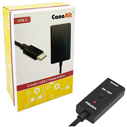 CanaKit Raspberry Pi 4 Power Supply with PiSwitch (USB-C)