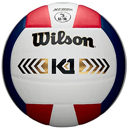 Wilson K1 Gold Indoor Volleyball - Official Size, Red/White/Navy