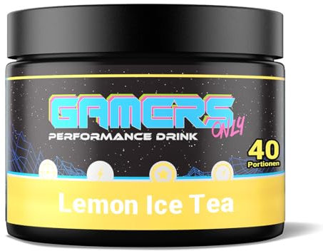 Gamers Only Gaming Booster Yellow Laser Lemon [MIT KOFFEIN & ZERO ZUCKER ] 40 Portionen | Energy Drink Pulver | Erhöht die Konzentration & Reaktionen | 125MG Koffein & L-Tyrosin & Vitaminen p. Portion