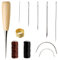Leather Repair Kit 11PCS Leather Sewing Tools Waxed Thread and Needles for Fabric Sewing Upholstery Tools for Sofas Carpet Furs Sewing