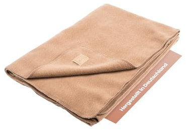 Ritter Decken Karlsbad Wolldecke 100x150cm | 100% Merino Schurwolle | Naturbelassen | Ideale, Weiche Tagesdecke Oder Kuscheldecke | Kamel