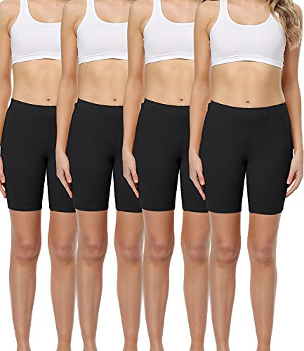 wirarpa Ladies Anti Chafing Shorts Womens Boxers Underwear Cotton Cycling Shorts Leggings for Under Dresses 4 Pack Black Size 3XL