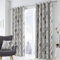 Fusion Lennox 100% Cotton Eyelet Lined Curtains, Grey/Grey w117cm (46) x d183cm (72)