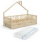 VitaliSpa Hausbett Noemi, Naturholz, 90x200 cm mit 2 Schubladen und Matratze