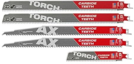 milw Milwaukee 4922206 Reciprocating Saw Blade Set HM-Equipped 5-Piece