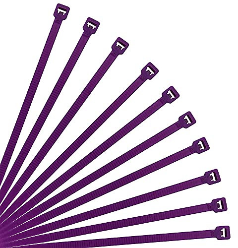 XINGO Purple Cable Ties Pack of 500, 250mm x 3.6mm,Premium Nylon Durable Zip Ties, Self-Locking UV Resistant Nylon Plastic Wire Ties for Indoor and Outdoor