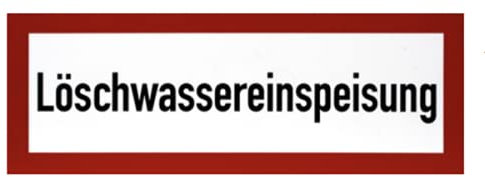 Schild Löschwassereinspeisung Alu 420x148 mm