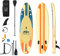 RELAX4LIFE Tabla de Surf de Remo con Correa de Seguridad, Bomba, Mochila y Kit de Reparación y 3 Aletas, Tabla Hinchable con Pala Ajustable 160-210CM para Adultos Unisex (335x76x15CM, Amarillo)