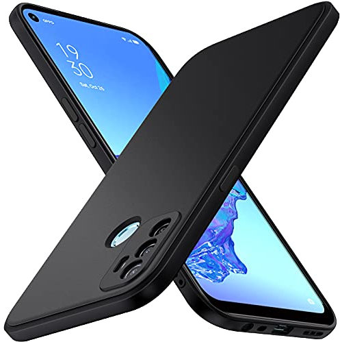 ivoler Noir Mat Coque pour Oppo A53 / Oppo A53s avec Protection Caméra, Ultra Mince Étui de Protection en Silicone Antichoc, Souple TPU Anti-Rayures Bumper Housse